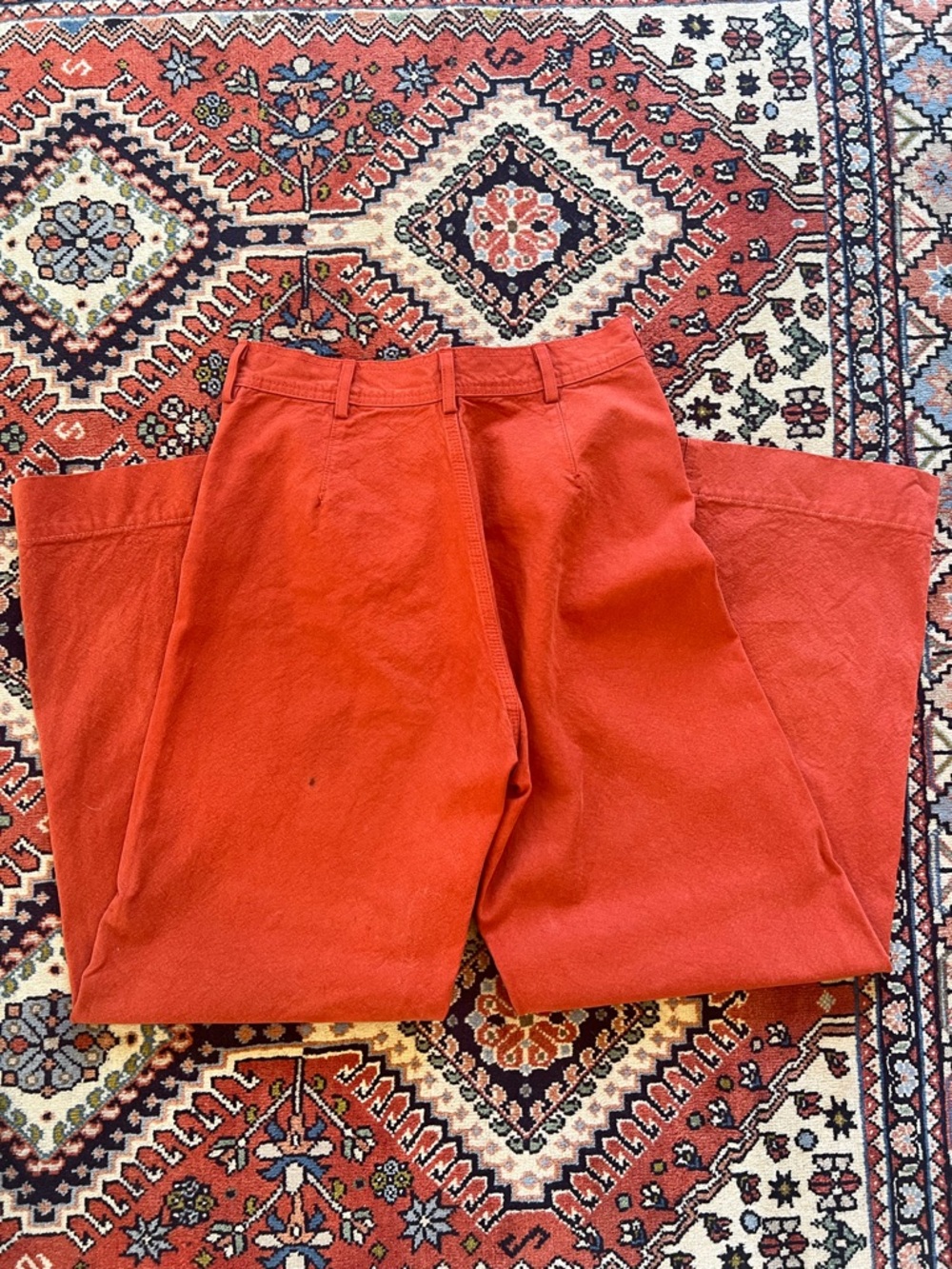 Jesse Kamm Sailor Pants Paprika Rust Orange Medium - Picture 3 of 9